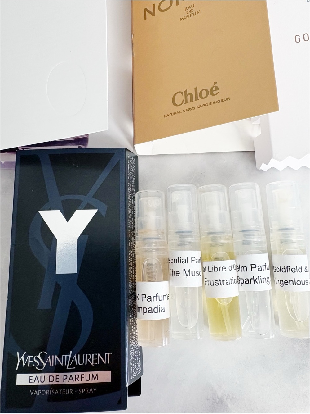 Fragrance Sample Set Gucci YSL Glossier BDK Vilhelm Goldfield & Banks - Picture 4 of 7